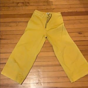 Madewell Yellow Canvas Wide Leg Pants